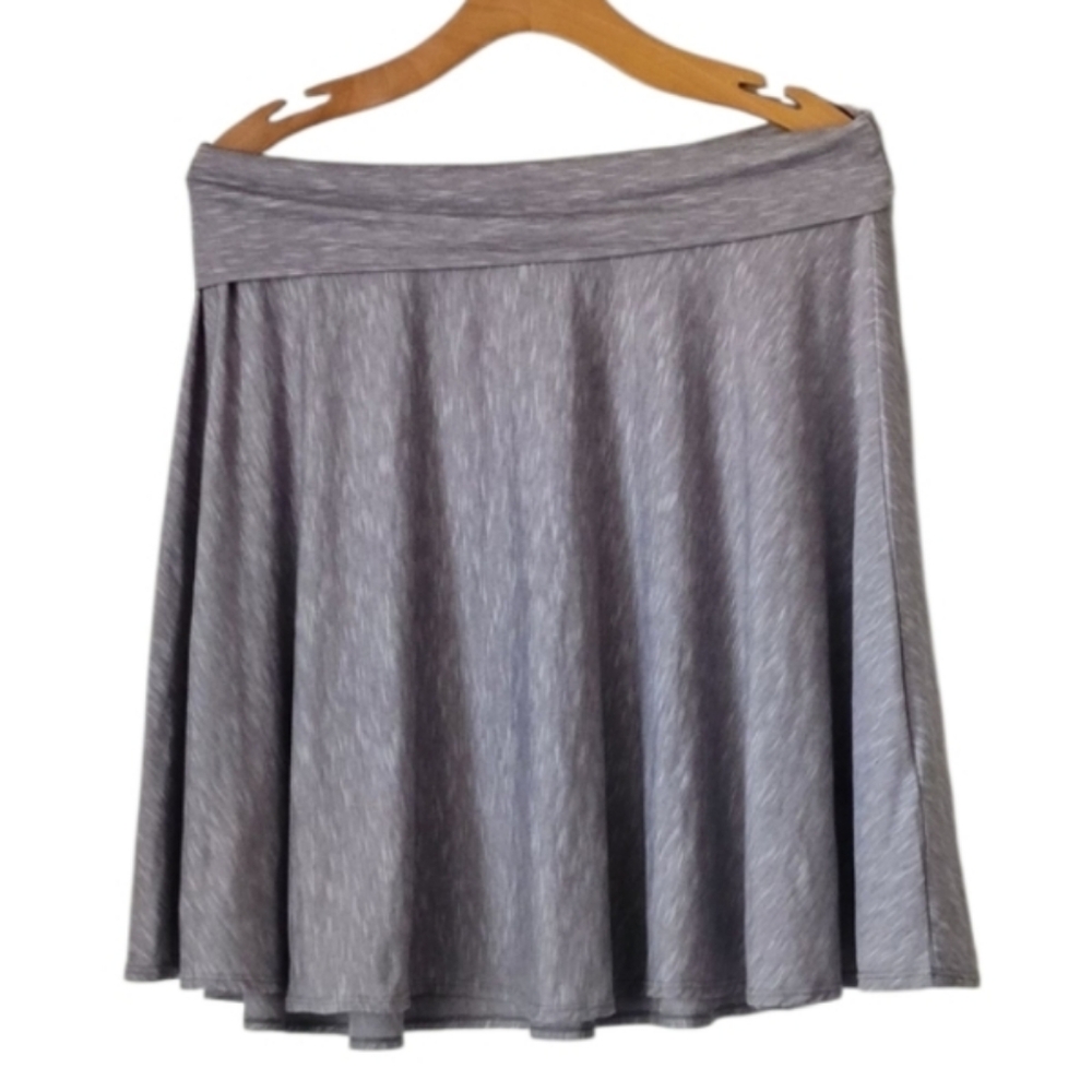 Max Studio Gray Mini Skater Skirt Pleated Casual